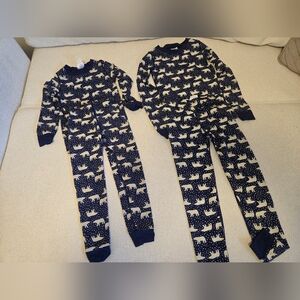 Hanna Andersson Blue Polar Bear Pajama Set , Matching